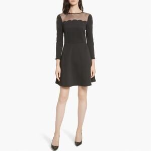 Ted Baker London Kikoh Mesh Panel Skater Dress Size 3 US 8